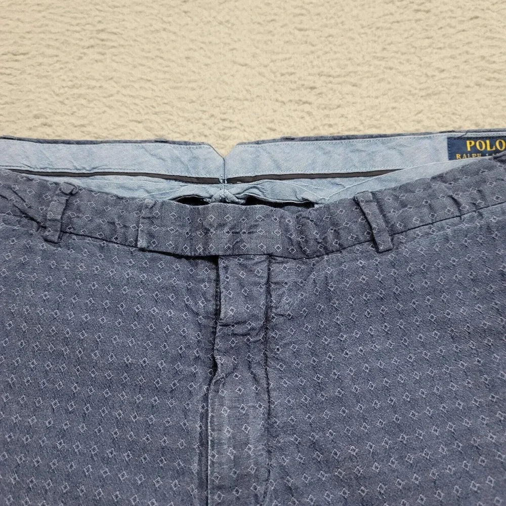 Polo‎ Ralph Lauren Shorts Mens 38 Blue Geometric Straight Fit Casual Lightweight